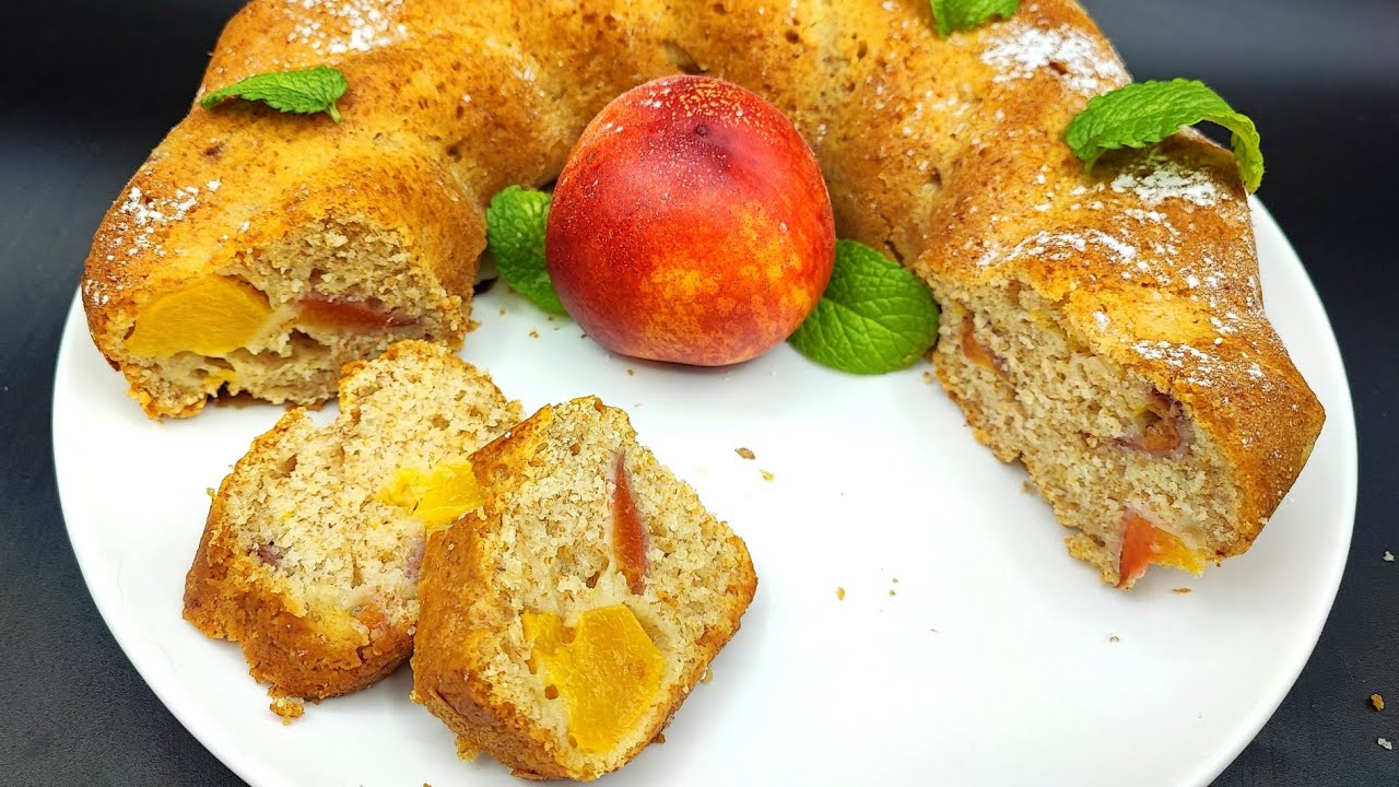 ciambellone vegano alle pesche