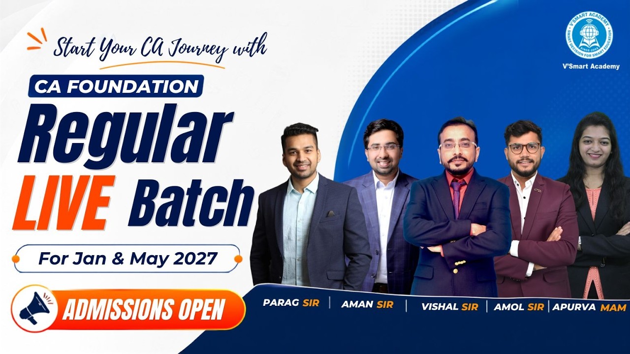 🚨 CA Foundation Live Fresh Regular Batch 2027 | Jan & May 2027 Admissions Open