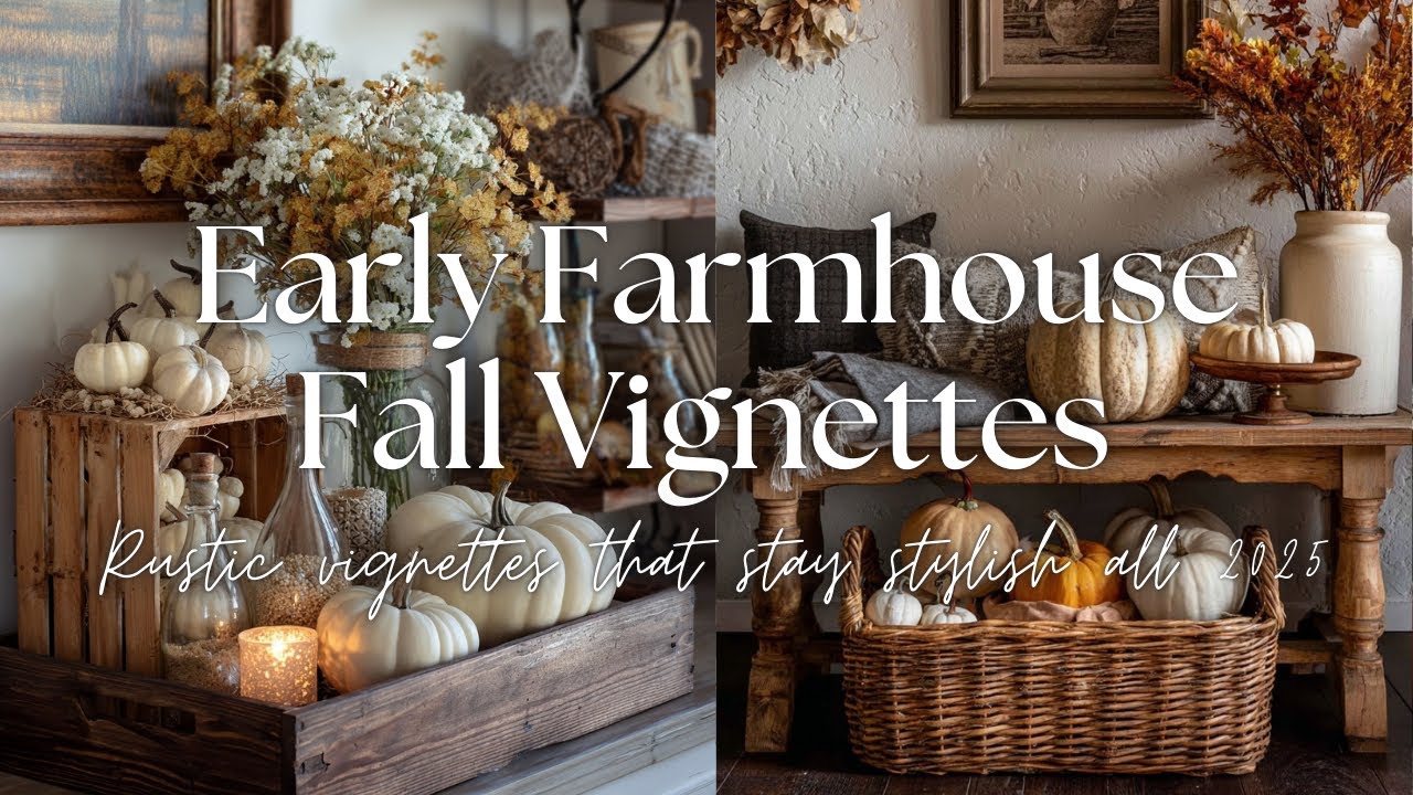 🍂How to Decorate with Early Fall Vignettes for a Rustic Farmhouse Home You’ll Love (2025 Decor Tips)