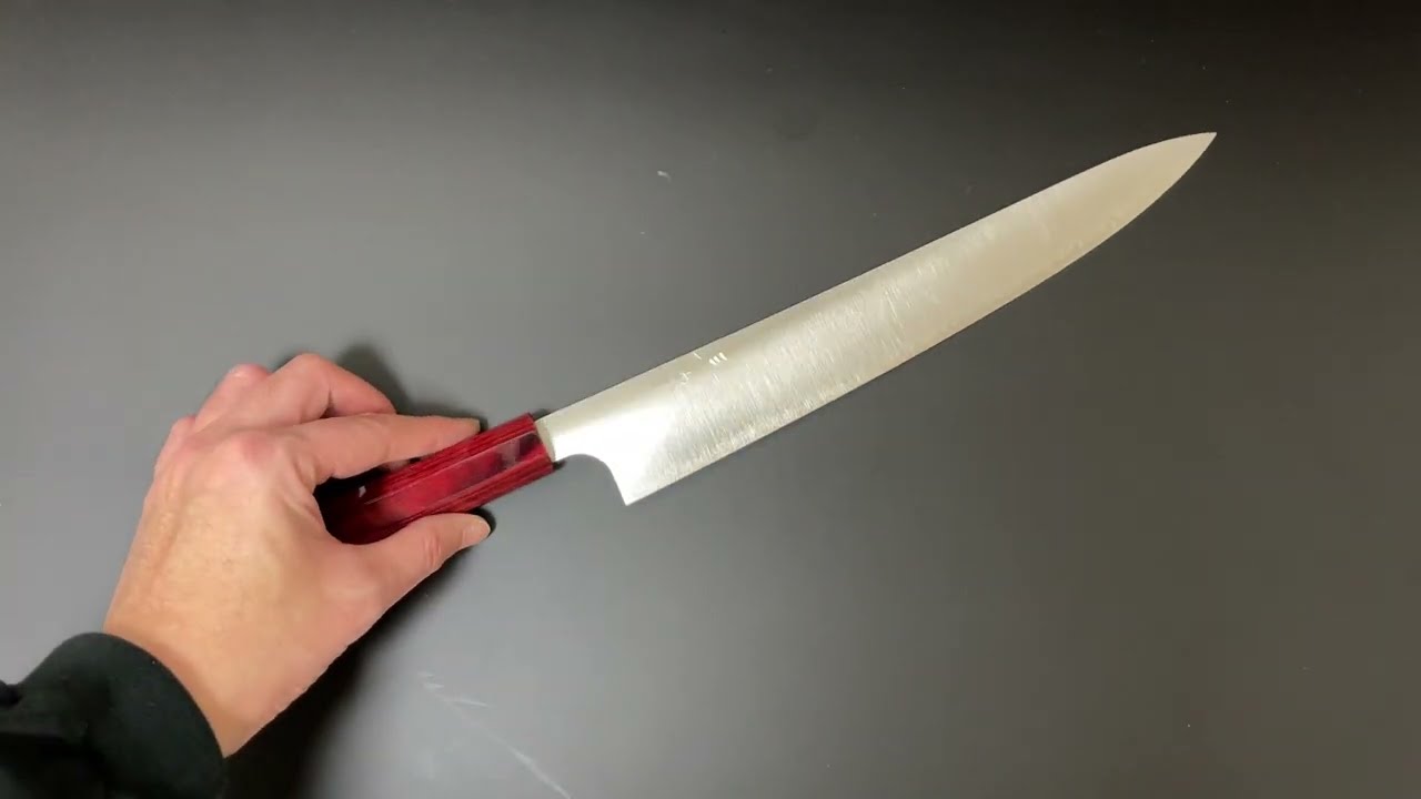 小林包丁 Kei Kobayashi 筋引包丁270mm SG2粉末ハイス鋼 赤パッカーウッド柄