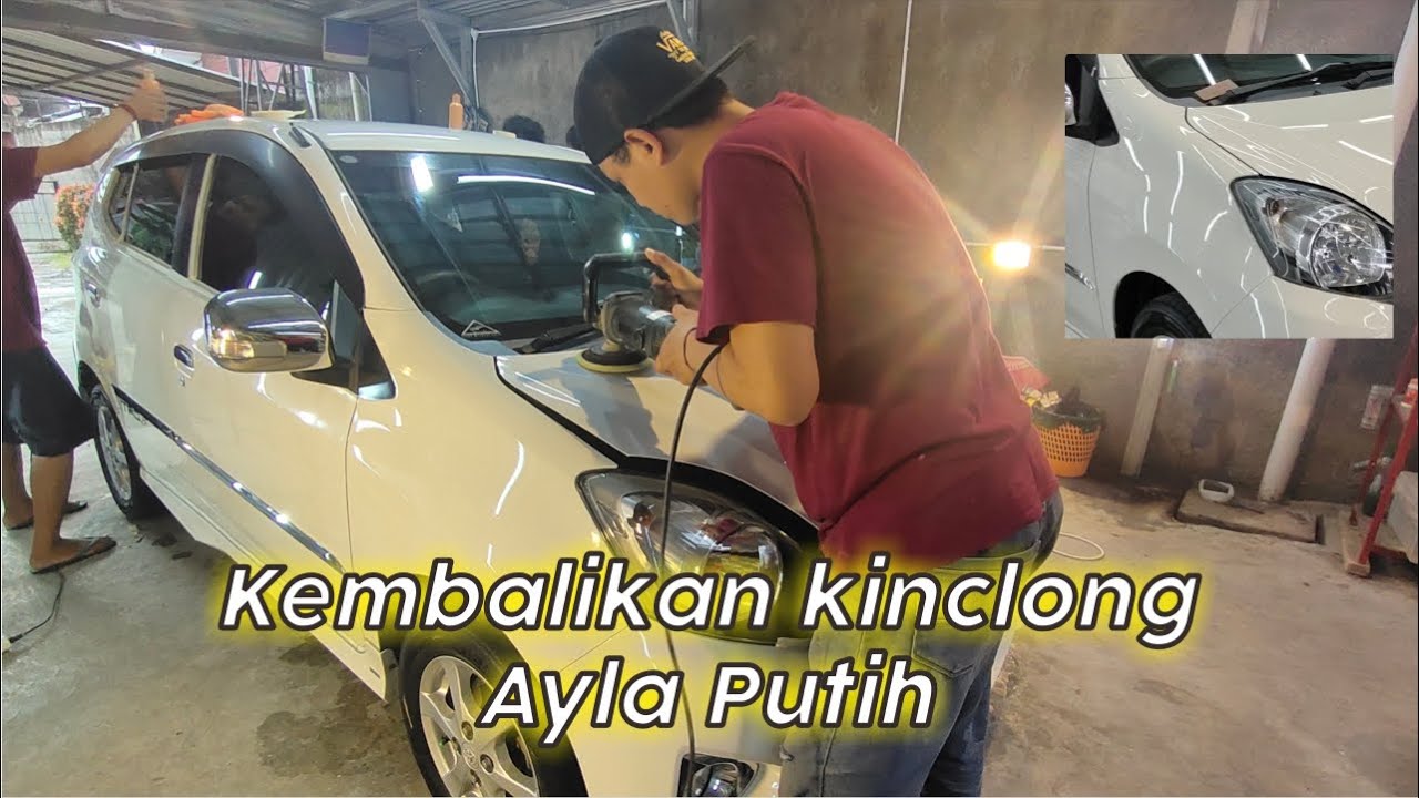 Proses dan Hasil Kinclongin Daihatsu Ayla Putih yang kusam | Salon Mobil Jogja Extreme