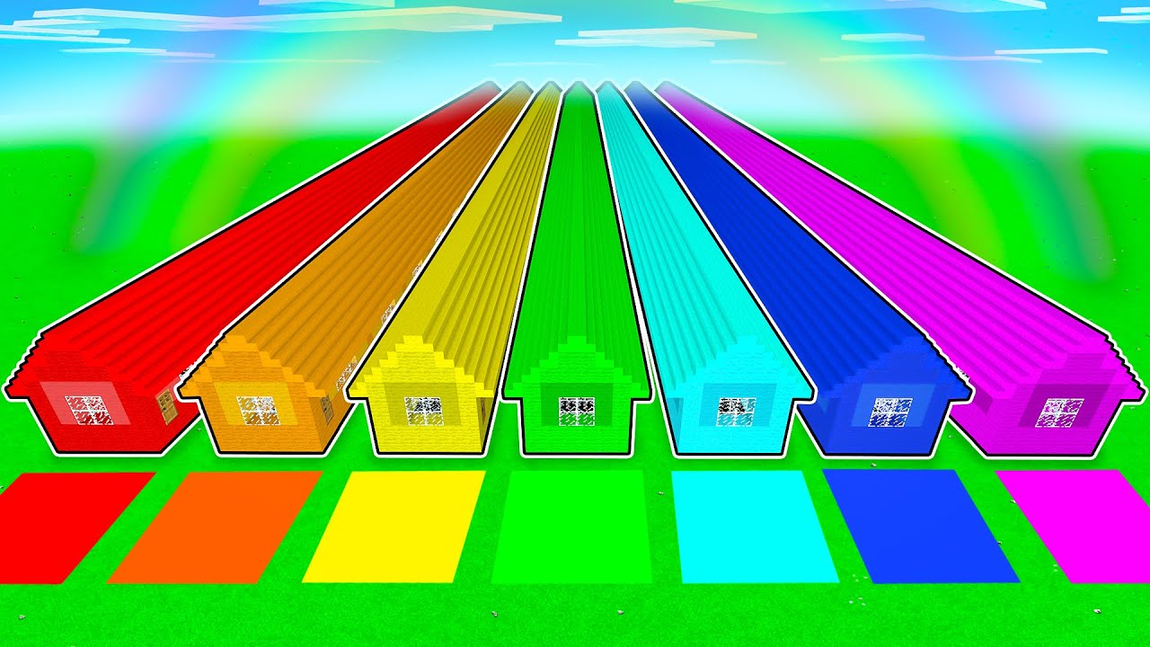 HO TROVATO LE 7 CASE LUNGHE COLORATE DI MINECRAFT!