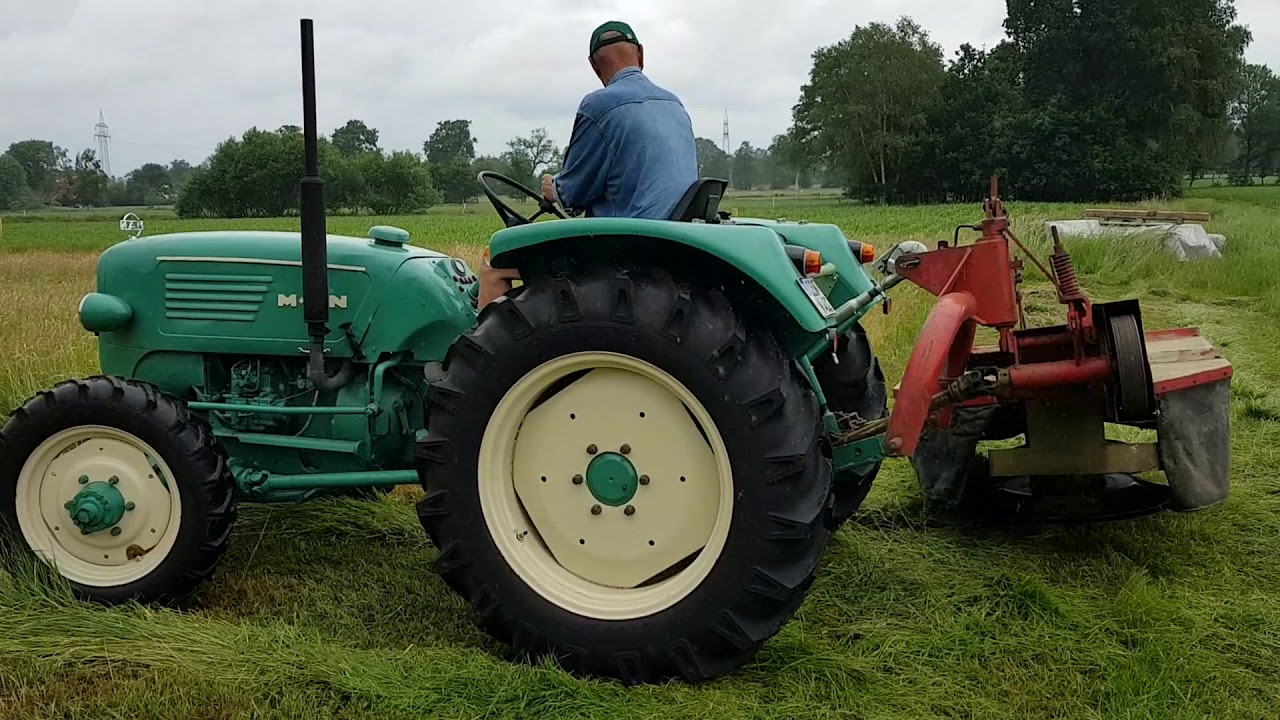 MAN Ackerdiesel 4N2 Traktor mähen mit KM22 - Part 1