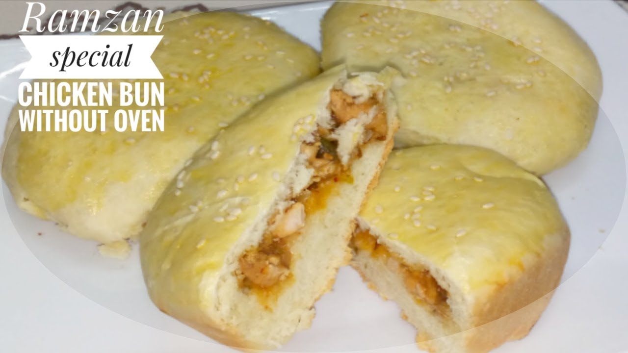 Chicken Bun Recipe| without oven Chicken bun| party special homemade buns