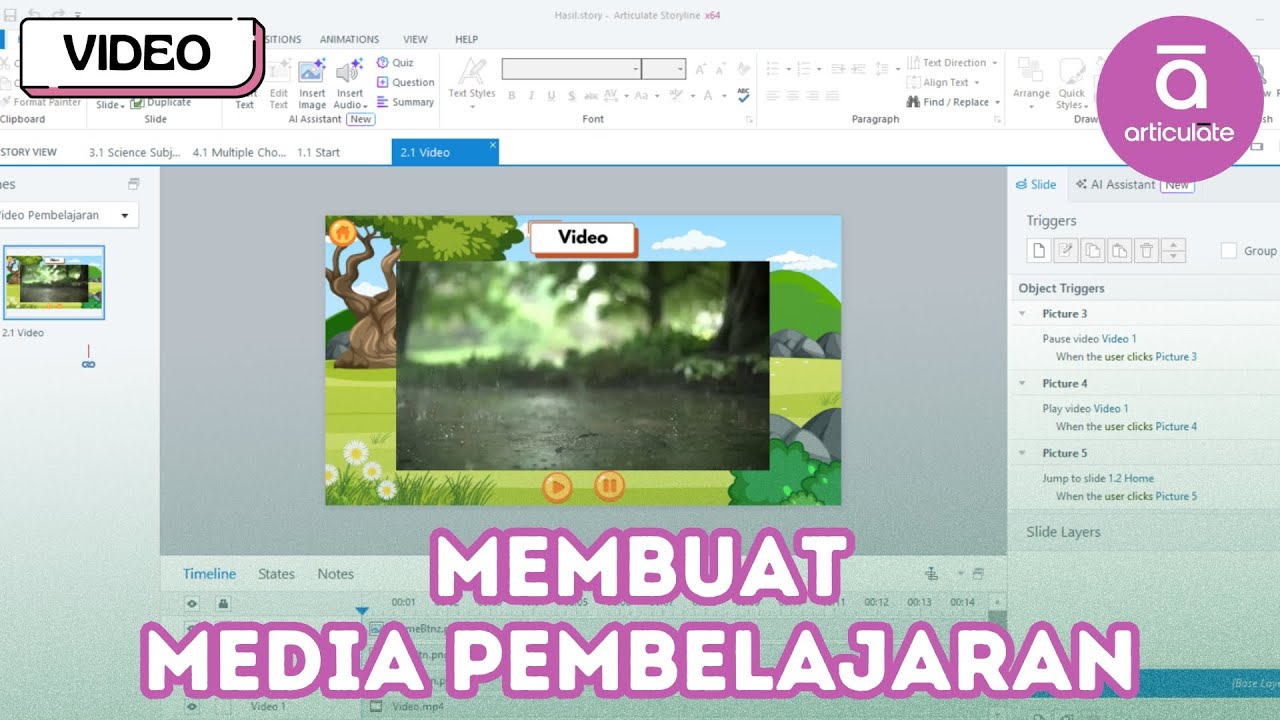 Tutorial Menambahkan Video ke Articulate Storyline - 2