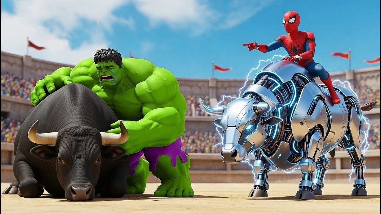 🐂🕷️ SPIDERMAN Races to Legendary Bull Championship – Epic Racing Challenge🐂🕷️