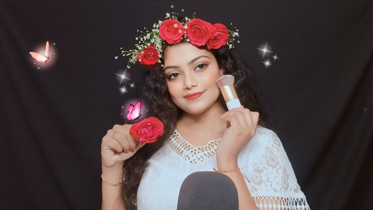 ASMR Doing My Face Makeup And Rose Hairstyle 💄🌹