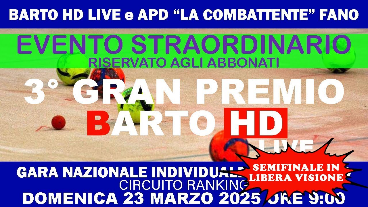 🔥 3° GRAN PREMIO BARTOHD LIVE 🔥 - SEMIFINALE - GARA NAZIONALE CAT. A - CIRCUITO RANKING