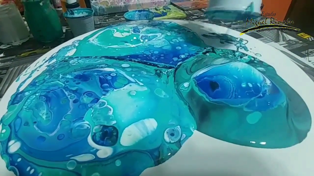 FLUIDOS, POURING o CELULAS en Pintura Decorativa con pintura acrilica #art #ideas #abstractpainting