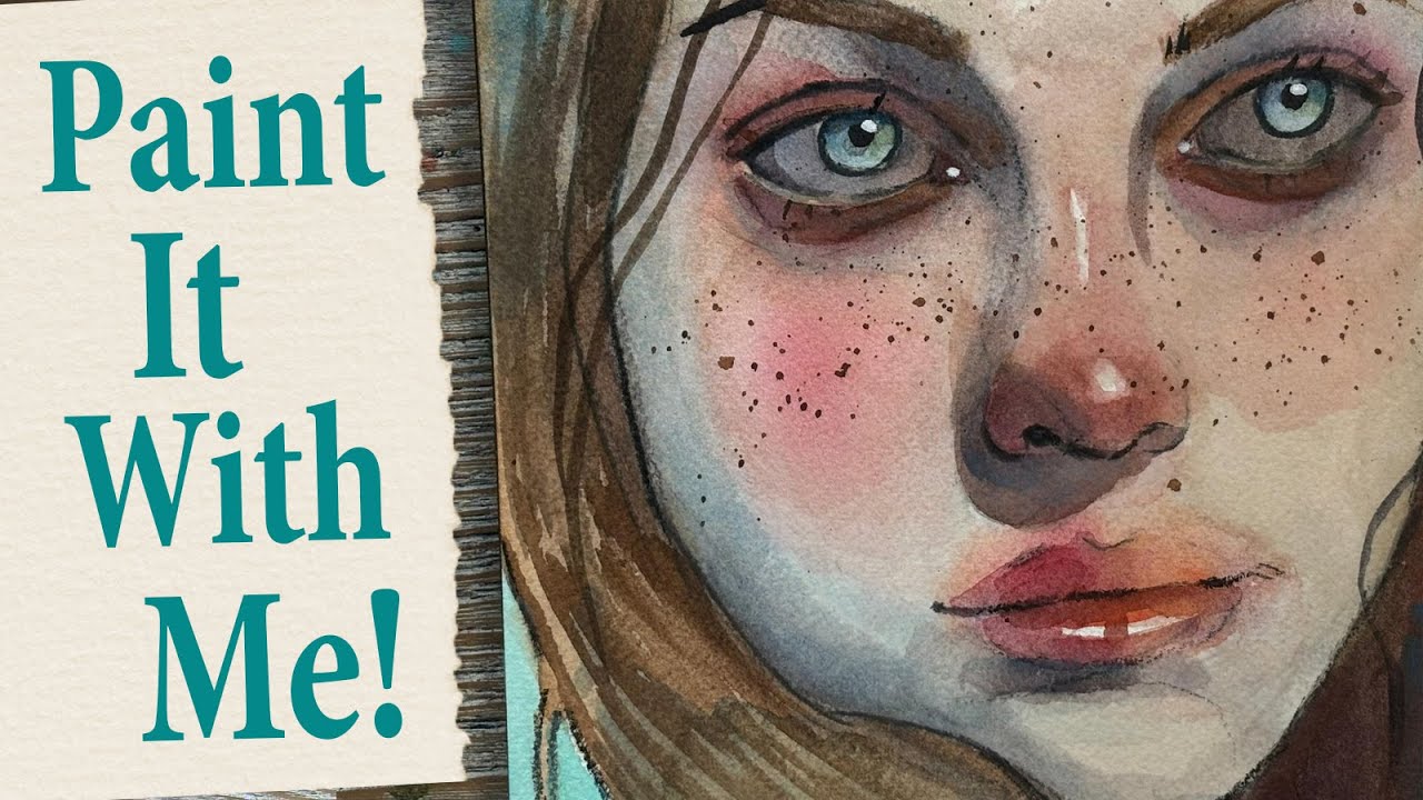 Paint This with Me - Watercolor Portrait Real Time Process