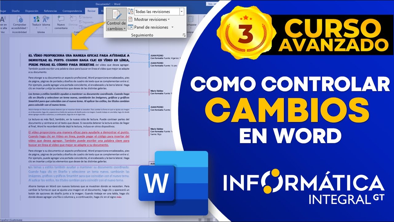 COMO CONTROLAR CAMBIOS EN UN DOCUMENTO DE WORD (Edición 2)