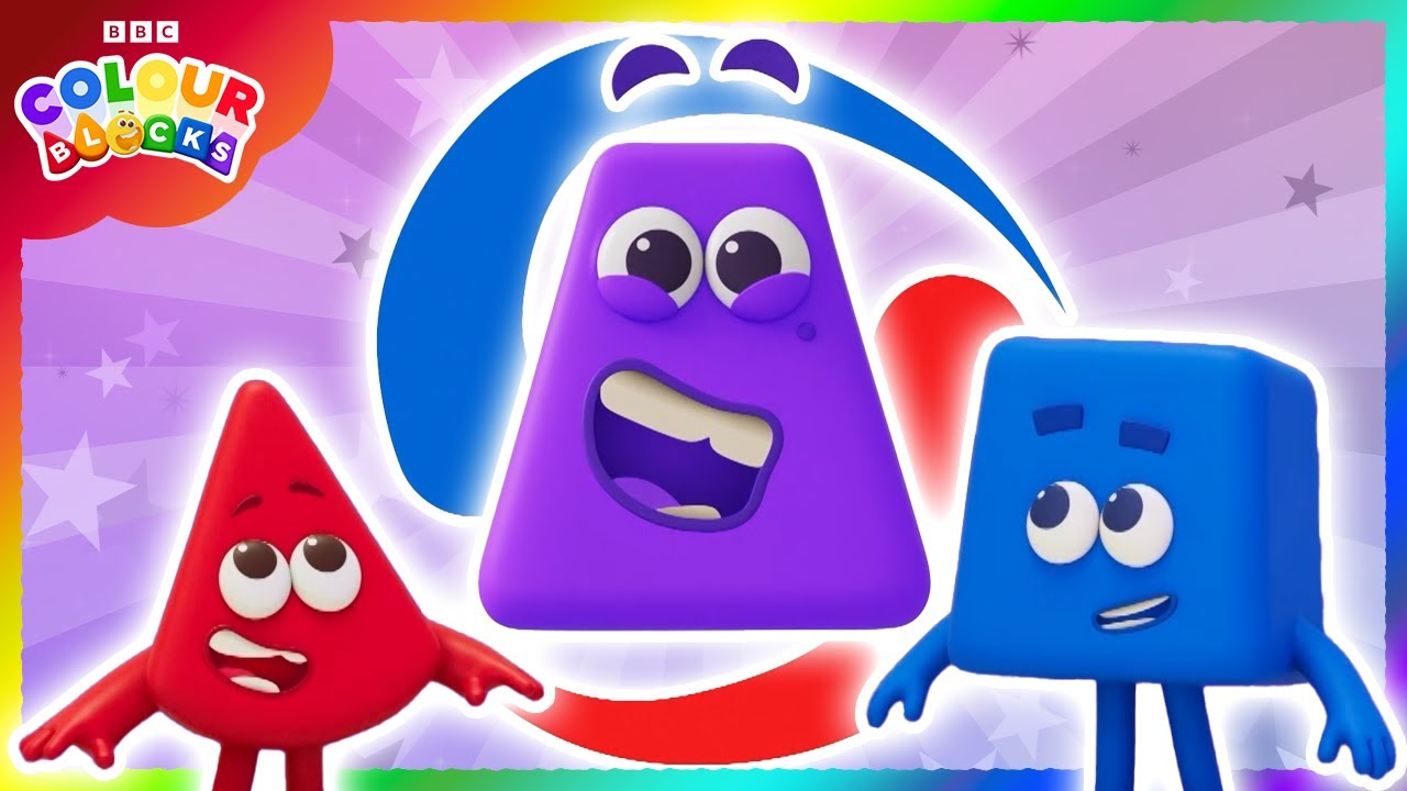 O lugar real entre o AZUL e a VERMELHA | Crianças aprendem as cores | Colourblocks