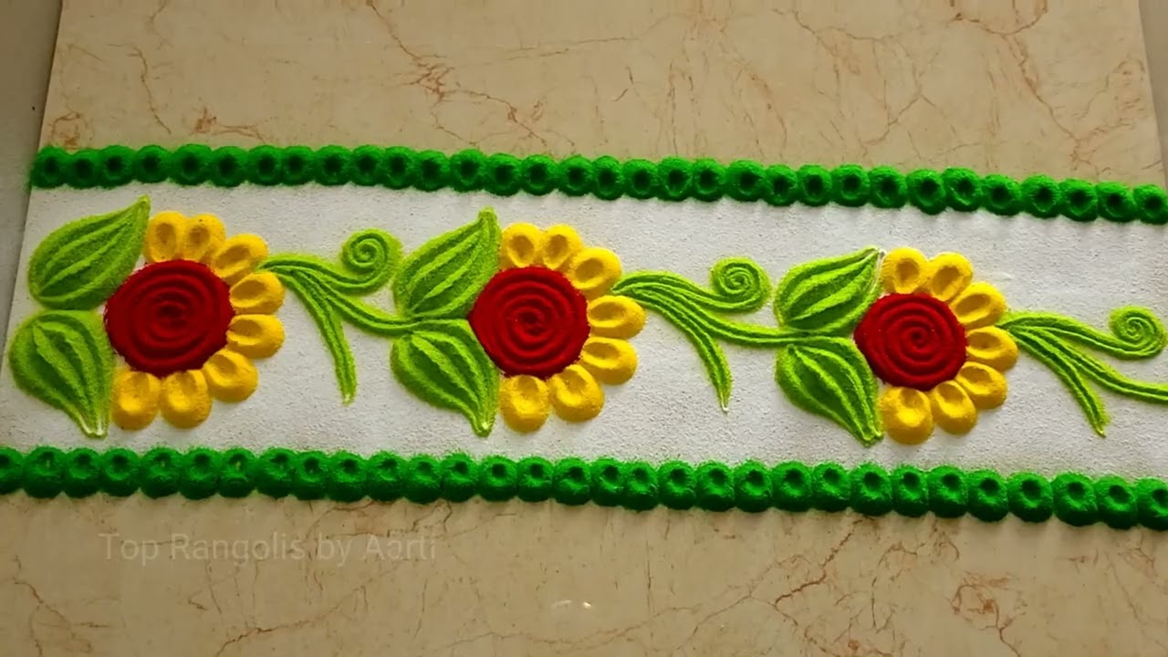 महालक्ष्मी पुजेकरीता सुंदर Border Rangoli Designs | Simpel Rangolis | Diwali Rangolis | Top Rangolis