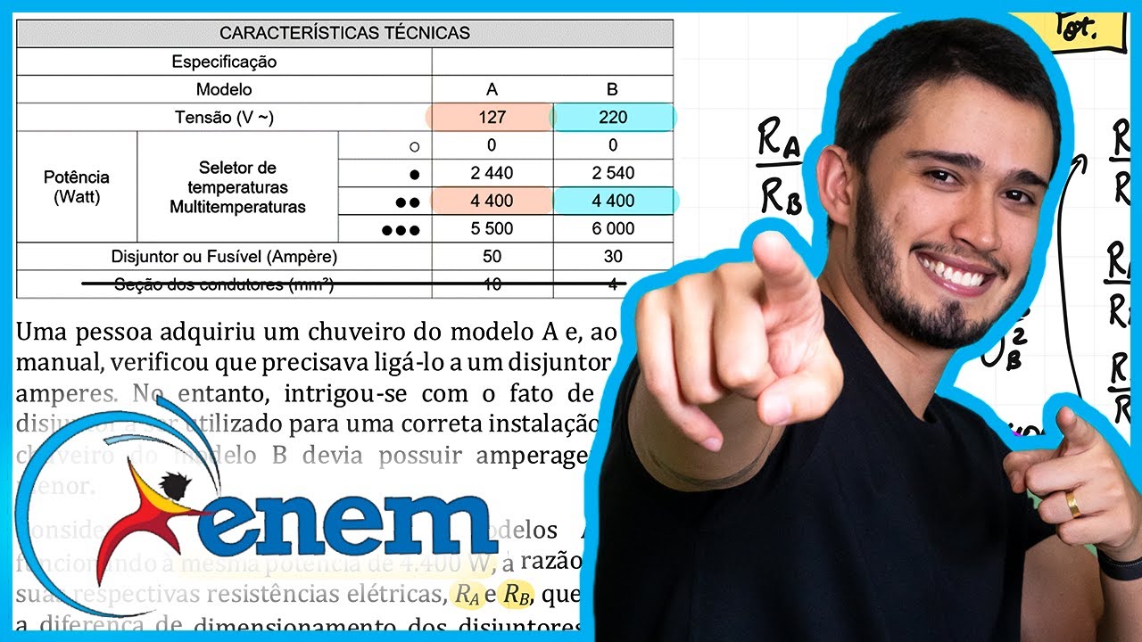 ENEM 2011 - Em um manual de um chuveiro elétrico são encontradas informações sobre algumas caracterí