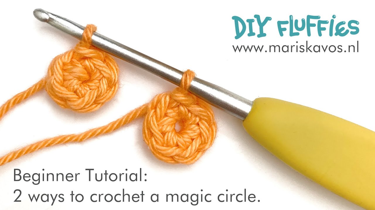 Magic Circle (ring) one or two loops, 2 methods for beginners - English
