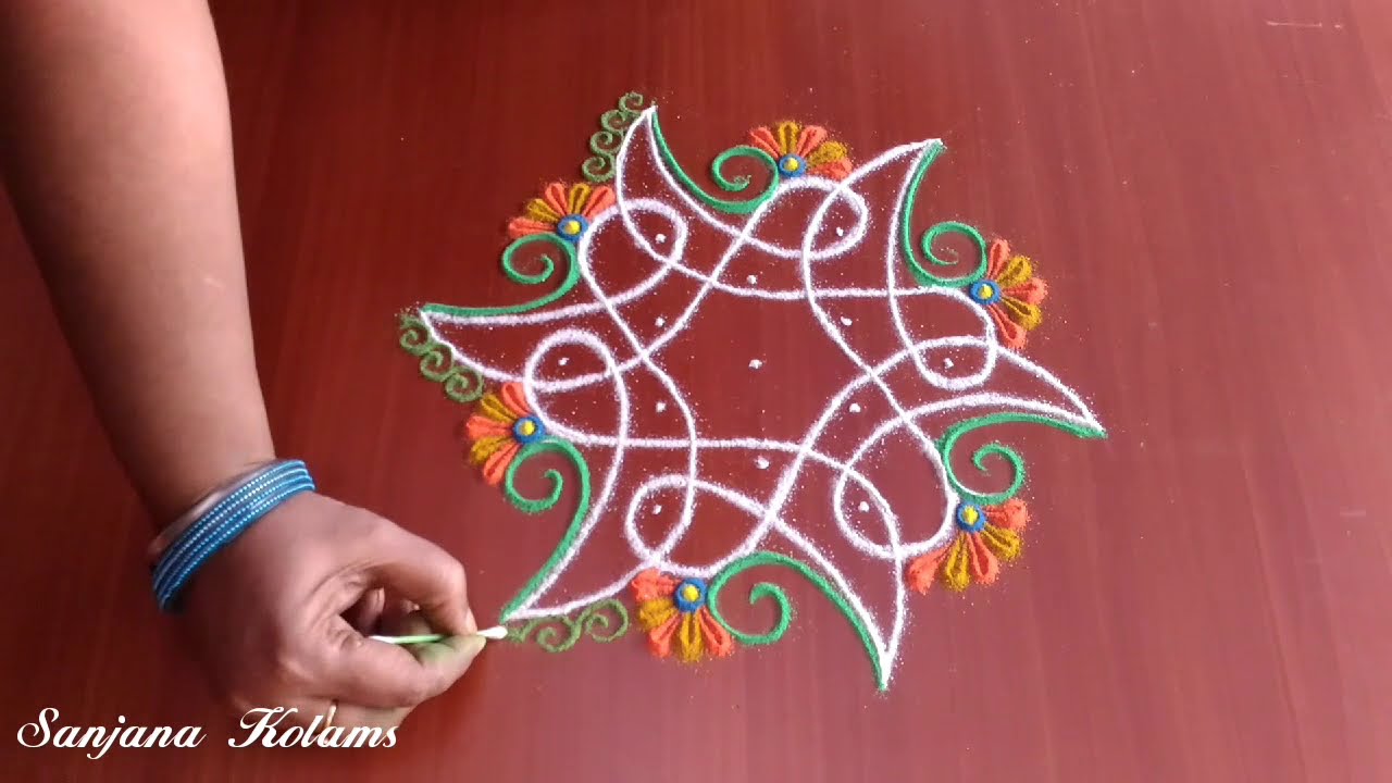 25. Small and Simple kambi Kolam.