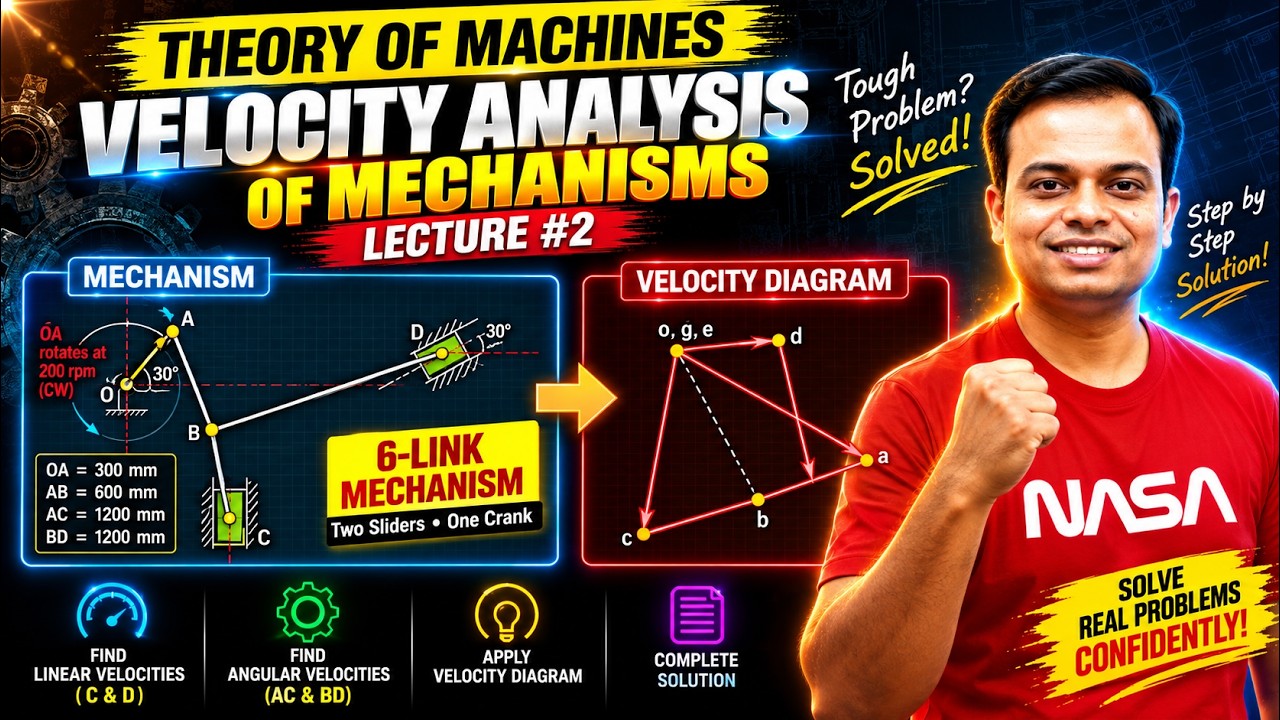 Kinematics of Machines | Velocity Analysis | Problem 2
