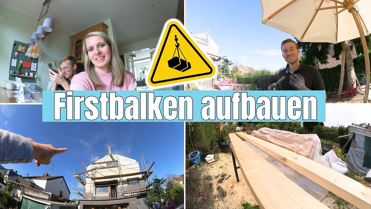 Bauvlog N°95 | DACH ANHEBEN | Riesen Lieferung | Firstbalken kommt! 🏗️