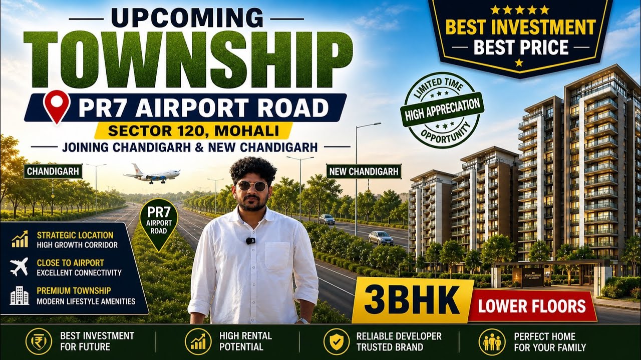 🏙️ Upcoming Luxury Floors Township on 200 Ft Airport Road | 3,4 BHK | Near Chandigarh Sector 120