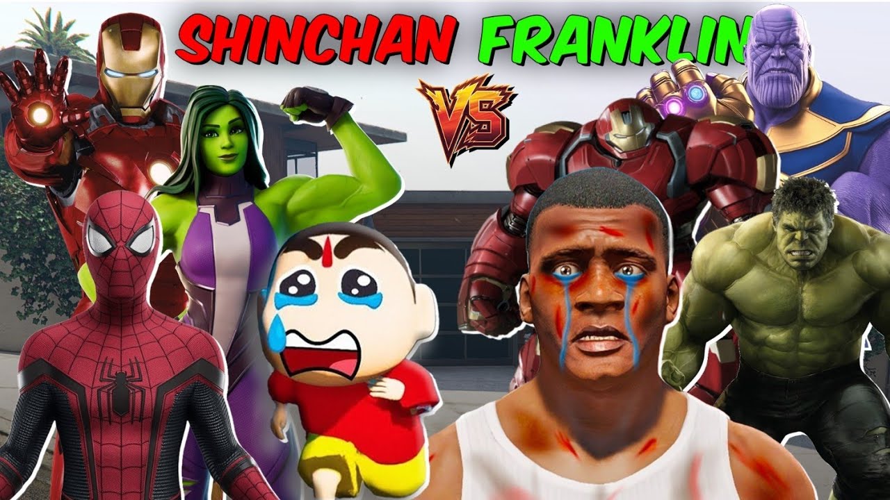GTA5: SHINCHAN'S AVENGERS GANG VS FRANKLIN'S GOKU GANG EPIC FIGHT