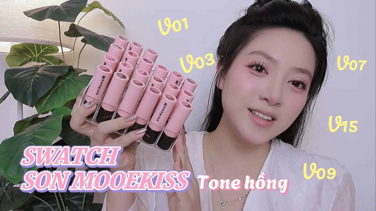 Makeup Vlog || Swatch son Mooekiss || EP.1 Các màu son tone hồng