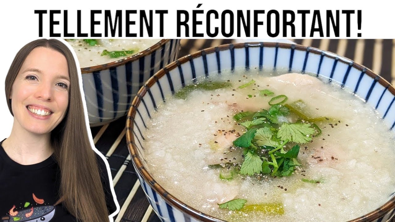 SOUPE VIETNAMIENNE AU POULET ET RIZ - Cháo Gà - VIETNAMESE CHICKEN RICE PORRIDGE - HOP DANS LE WOK