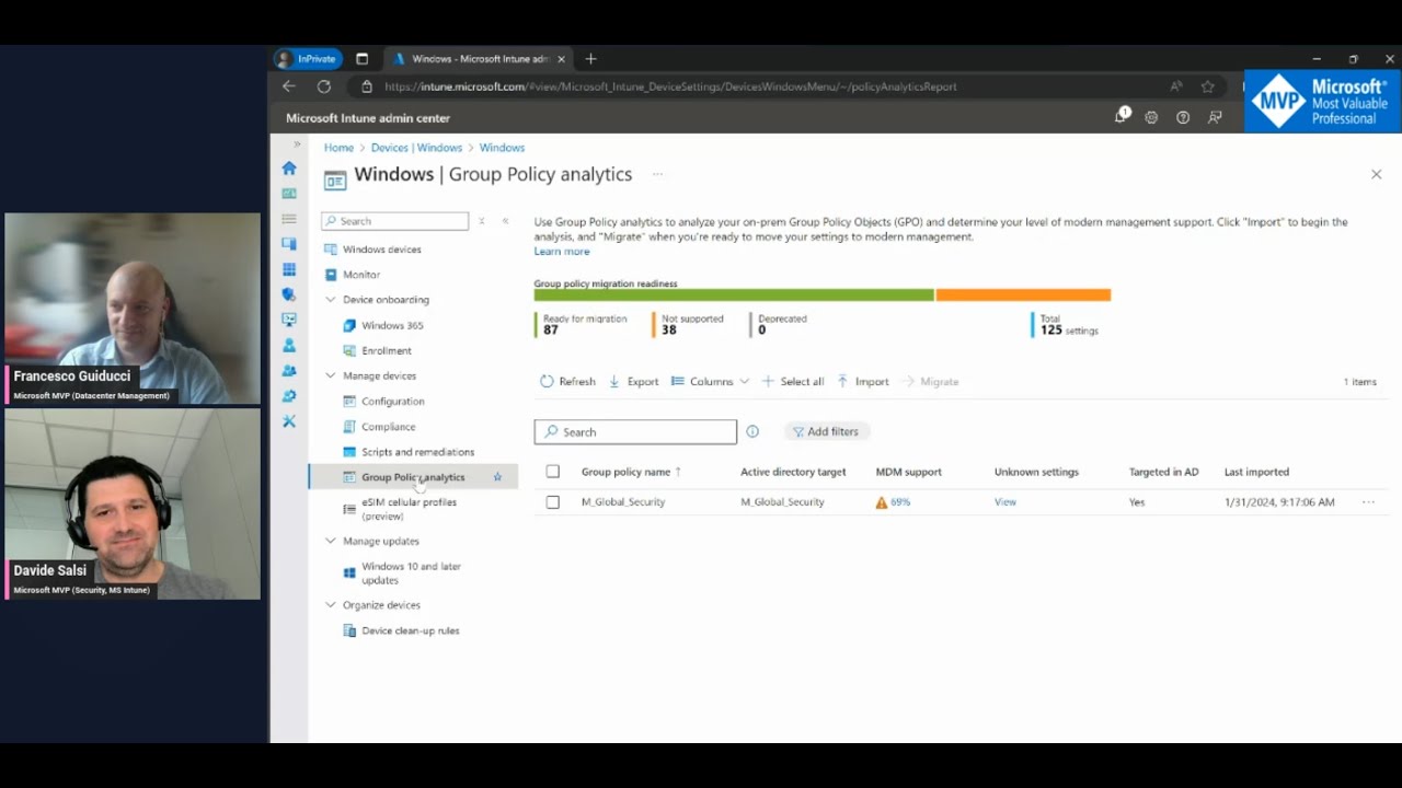 Introduzione e Panoramica su Microsoft Intune - Con Francesco Guiducci e Davide Salsi