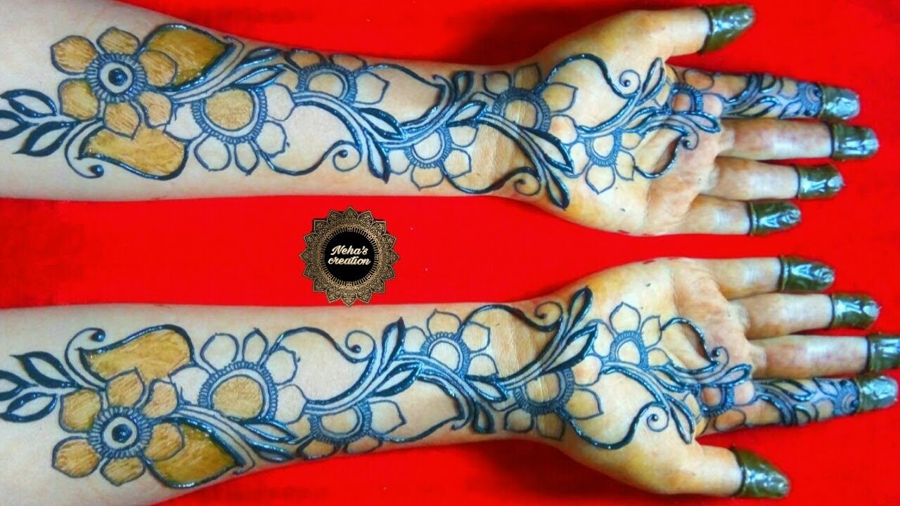 Arabic black and red shaded mehndi Design #5 #mehandidesign #hennadesign #hennatatto