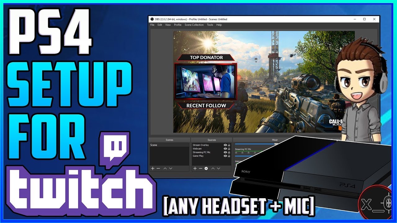 PS4 TWITCH SETUP [incl. Pro + Slim] | Elgato HD60, Mic, Any Headset, Chat, Webcam, Settings Tutorial