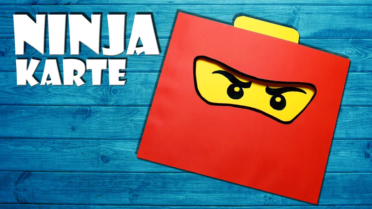 Lego Ninjago Einladungskarte Geburtstag basteln aus A4 Papier - paper ninja card for party DIY craft