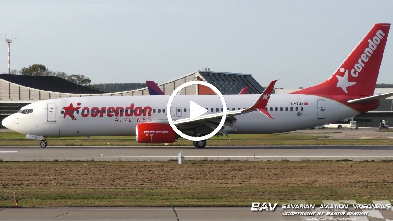 Boeing 737-800 - Corendon Airlines TC-TJS - landing at Memmingen Airport