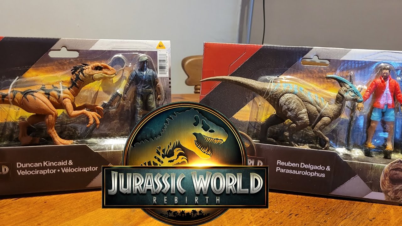 Jurassic World Rebirth Duncan Kincaid & Velociraptor / Reuben Delgado & Parasaurolophus - Toy Review