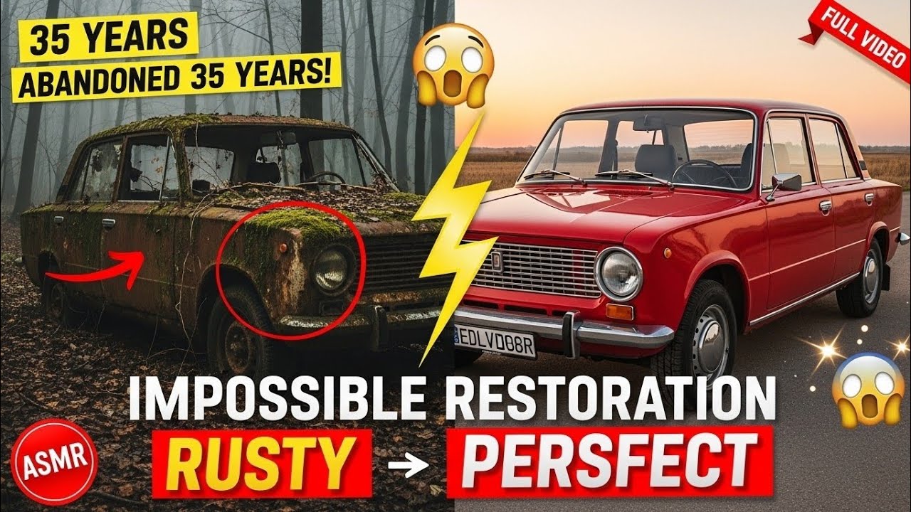 Abandoned Soviet Car in Forest for 35 Years - Satisfying Restoration ASMR | Rusty to Perfect