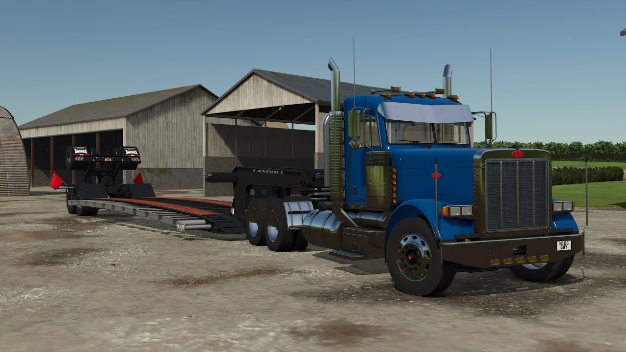Farming Simulator 25 Peterbilt 379 Day Cab + Landoll 845-AG Hauloll Series FS25 Mods