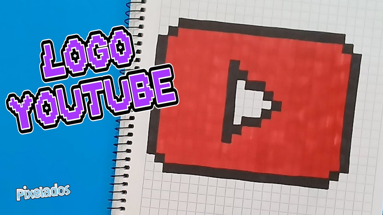 COMO DIBUJAR EL LOGO DE YOUTUBE EN PIXEL ART - PIXELADOS