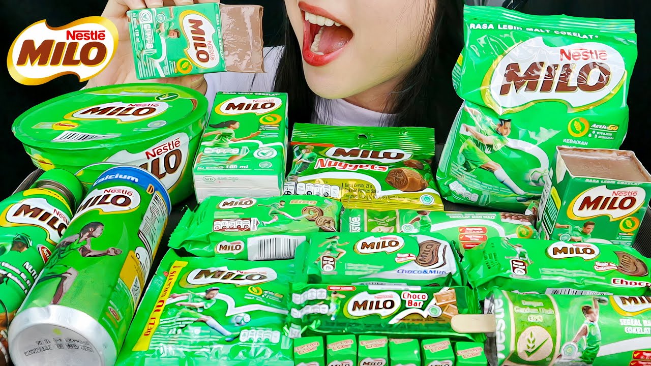 ASMR ALL MILO VARIANT - MILO ICE CREAM, MILO PUDDING, MILO DRINK, MILO NUGGETS, MILO CUBE, COOKIES