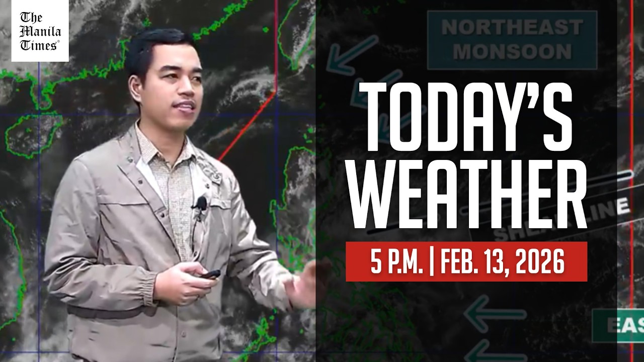 Today's Weather, 5 P.M. | Feb. 13, 2026