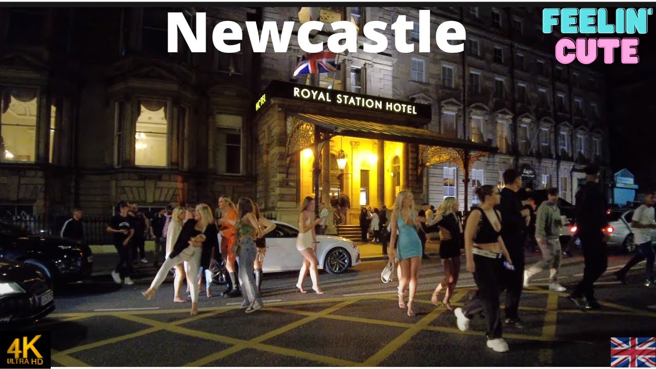 Newcastle UK Nightlife Saturday Night 4K