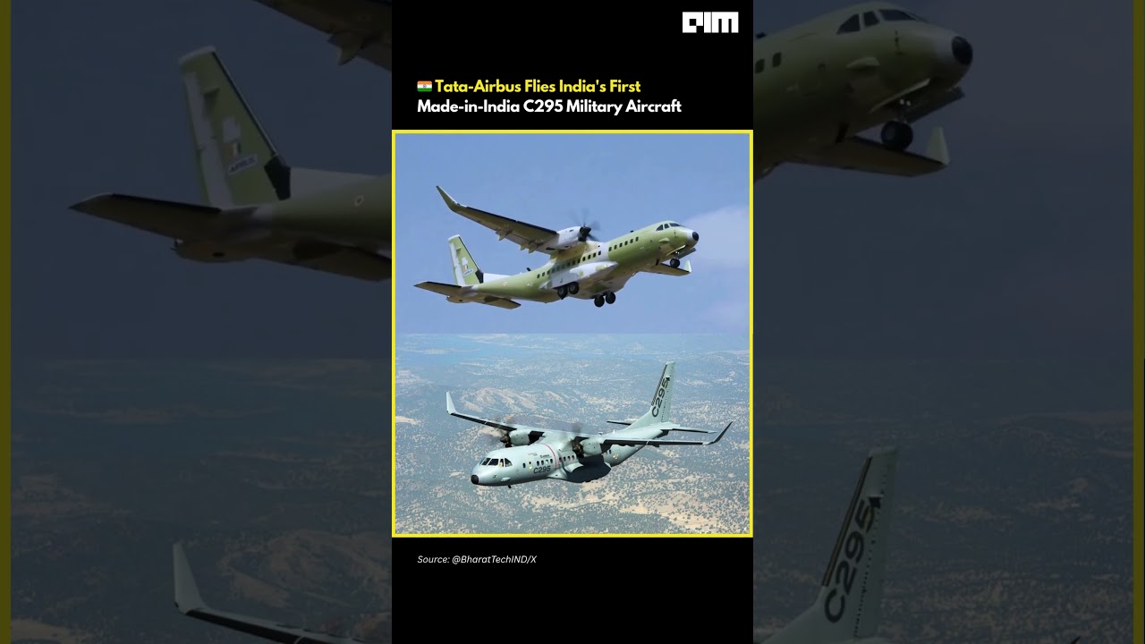 Airbus And Tata-Built India's First Home-Made C295 Military Transport Aircraft #Shorts
