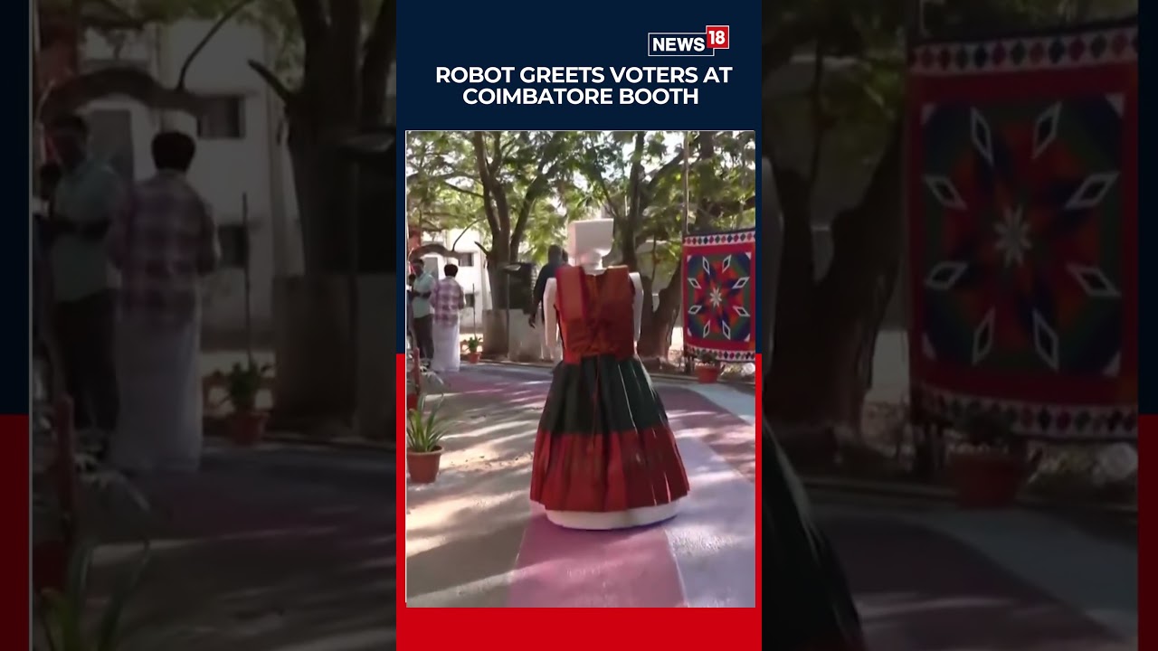 A Robot In Traditional Attire Greets Voters At A Polling Station In Coimbatore | N18S
