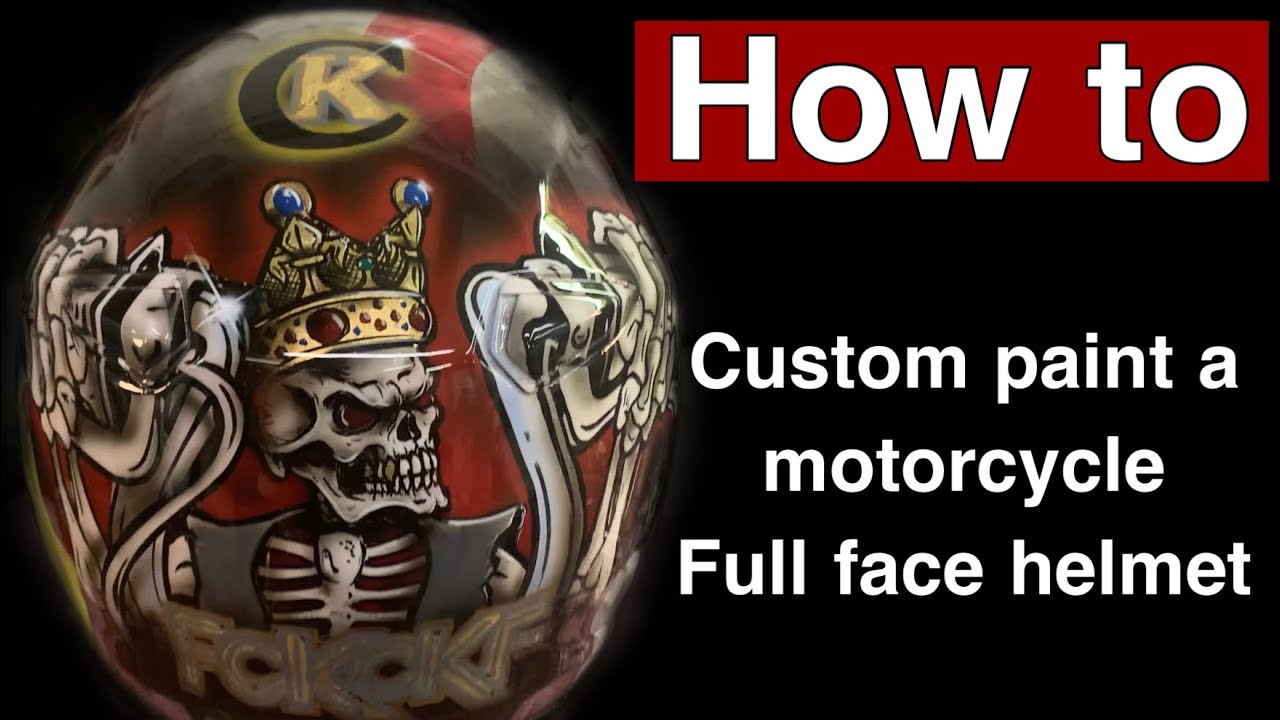 Custom painting a motorcycle helmet