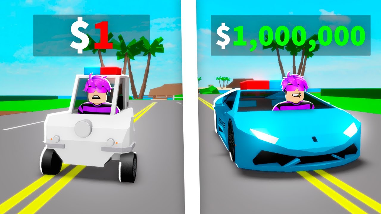 CARRO POLICIAL de $1 vs $1,000,000 no BROOKHAVEN!