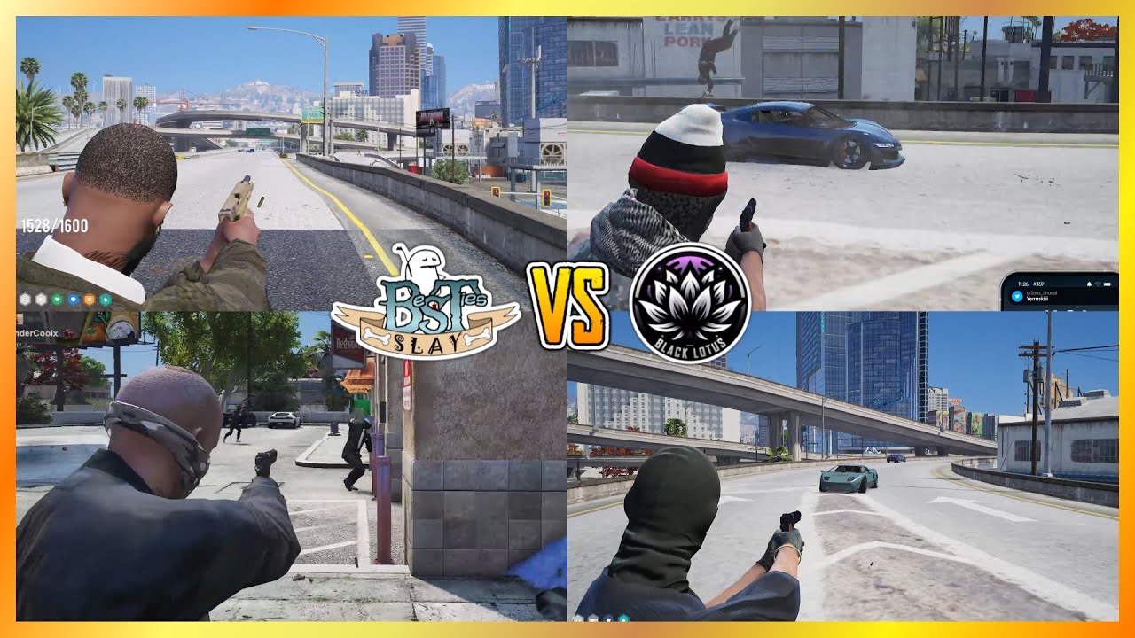 Besties vs Black Lotus At Vespucci Blvd. And Olympic Fwy (Multi POVs) | NoPixel 4.0 GTA RP