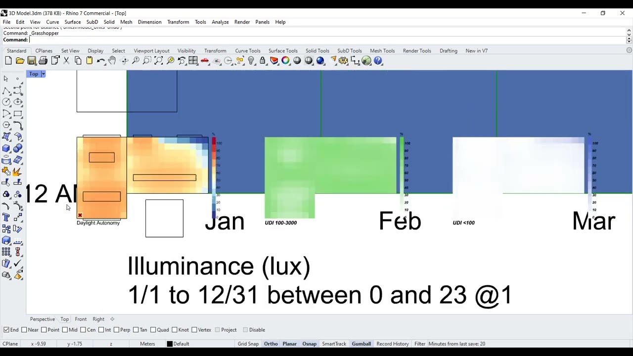 Daylighting: Visualize Hourly Data from Annual Analysis