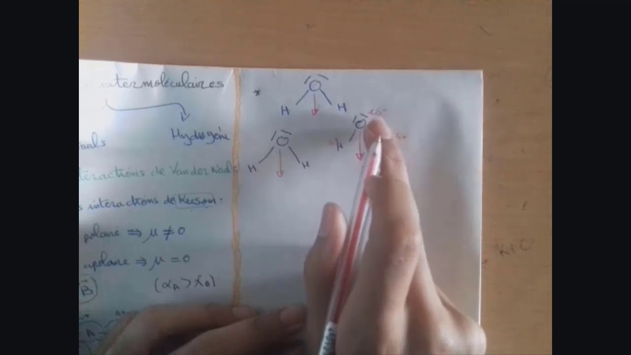 #20 liaison chimique : Les liaisons intermoléculaires ( Liaison de Van Der Waals ) partie 1
