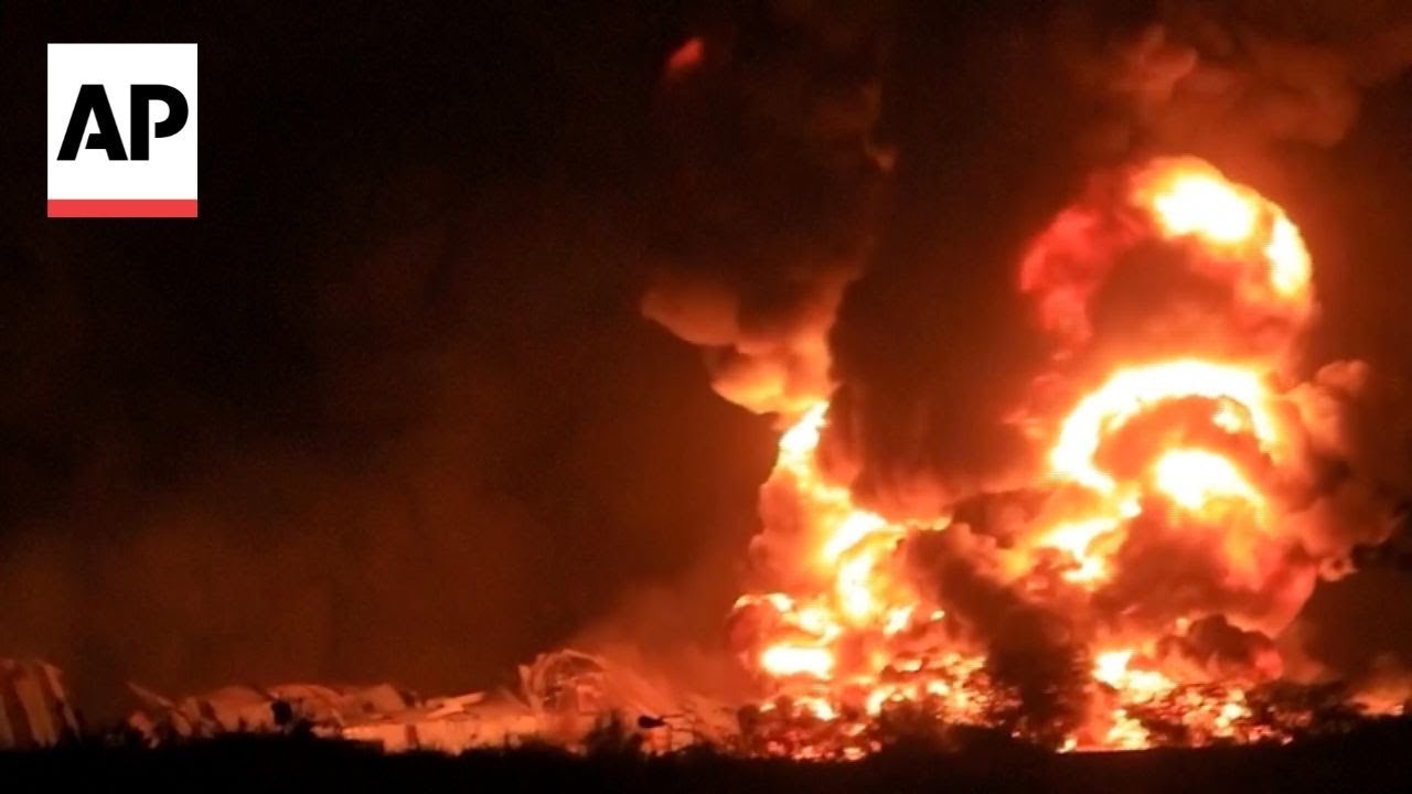 Houthi video said to show fires following Israel’s airstrikes on Hodeida