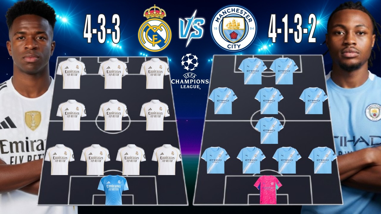 🚨 REAL MADRID VS MAN CITY: HEAD TO HEAD PREDICTED LINEUP 🔥 CHAMPIONS LEAGUE ROUND of 16 (2025/26)