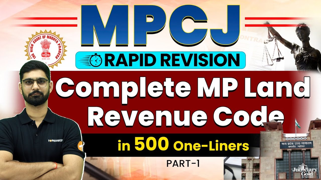 Complete MP Land Revenue Code 1959 in 500 One-Liners | MPCJ Rapid Revision | Part 1