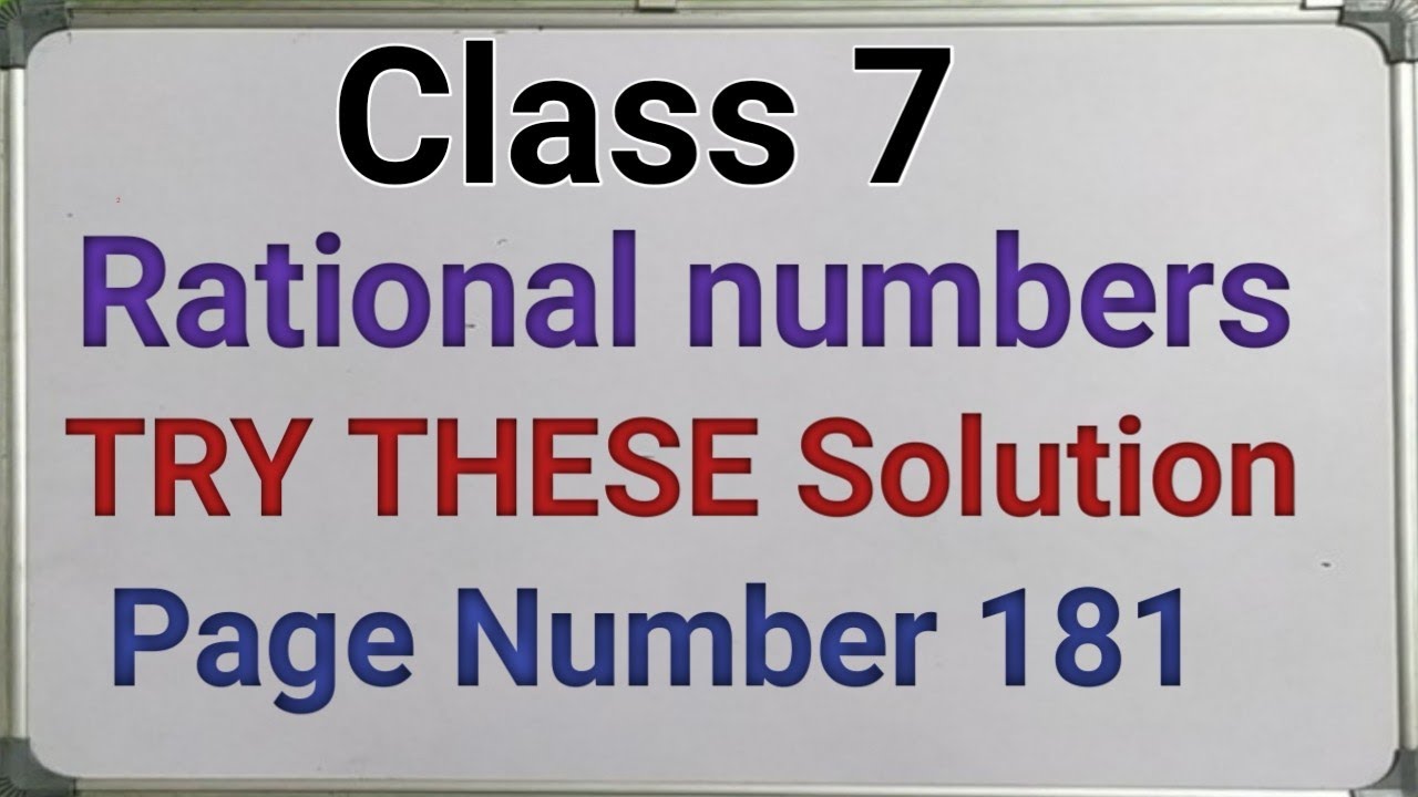 class 7 | try these page 181 | rational numbers| ncert cbse maths