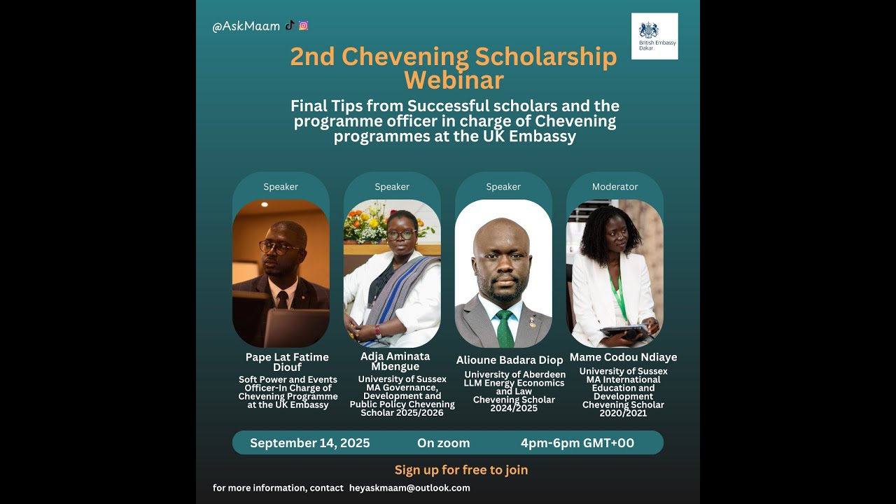 Chevening Webinar with the Chevening Programme Officer and Scholars